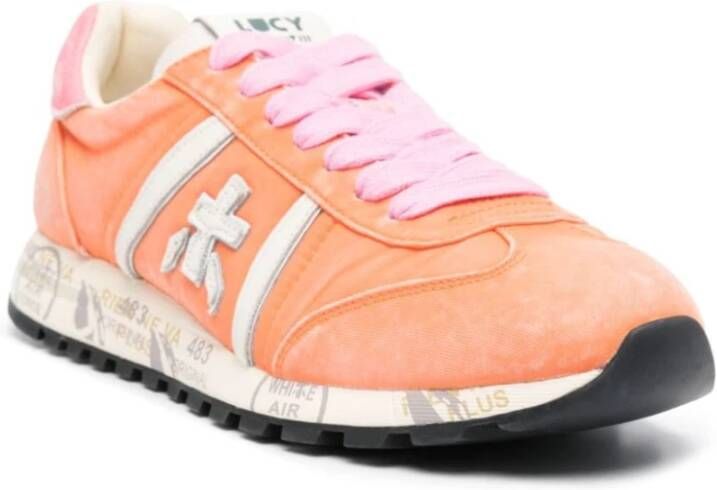 Premiata Oranje Panel Sneakers Orange Dames