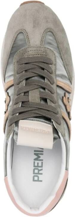 Premiata Platform Nylon en Suède Sneakers Green Dames