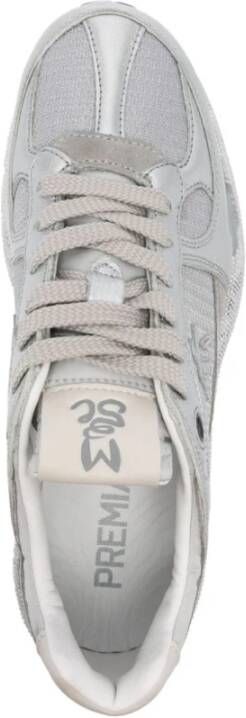 Premiata Platte Leren Schoenen met Logozool Gray Dames