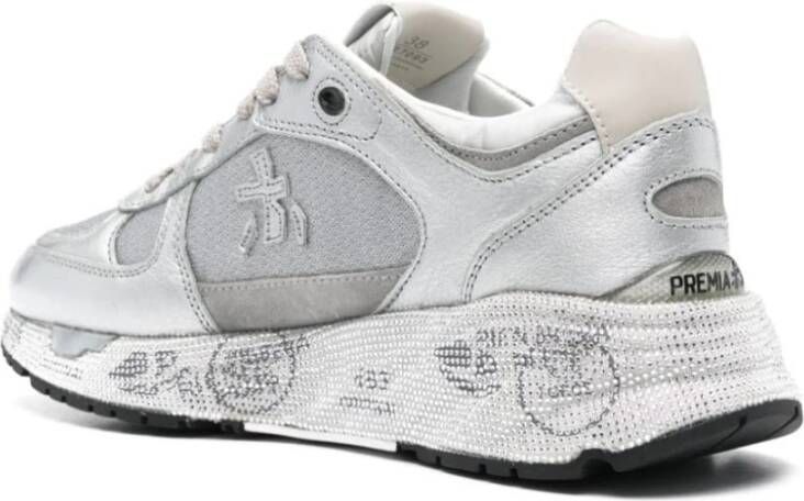 Premiata Platte Leren Schoenen met Logozool Gray Dames