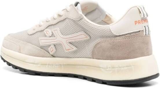 Premiata Platte schoenen met leren en stoffen bovenwerk Beige Heren