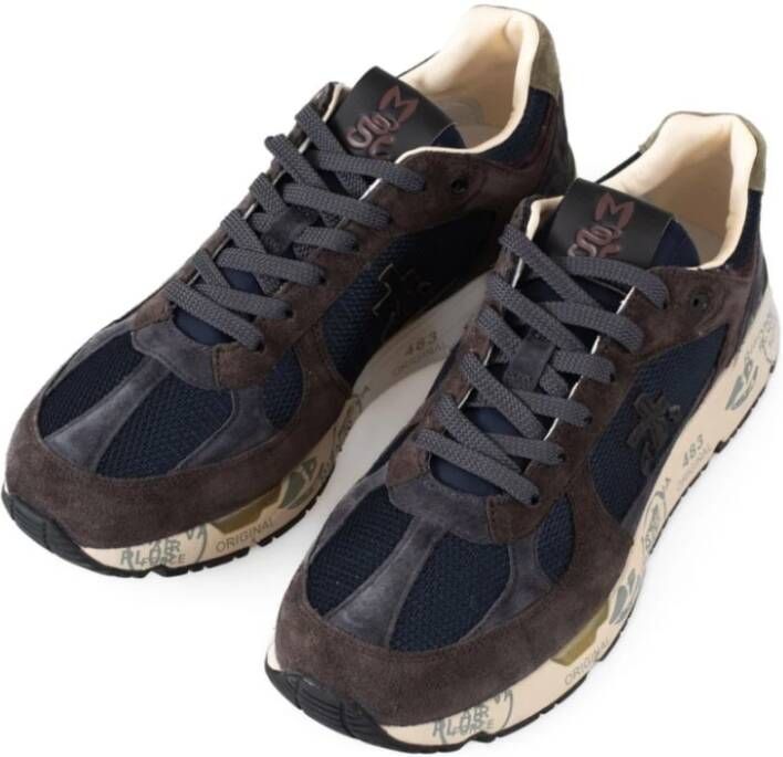 Premiata Platte schoenen van stof en suède Brown Heren