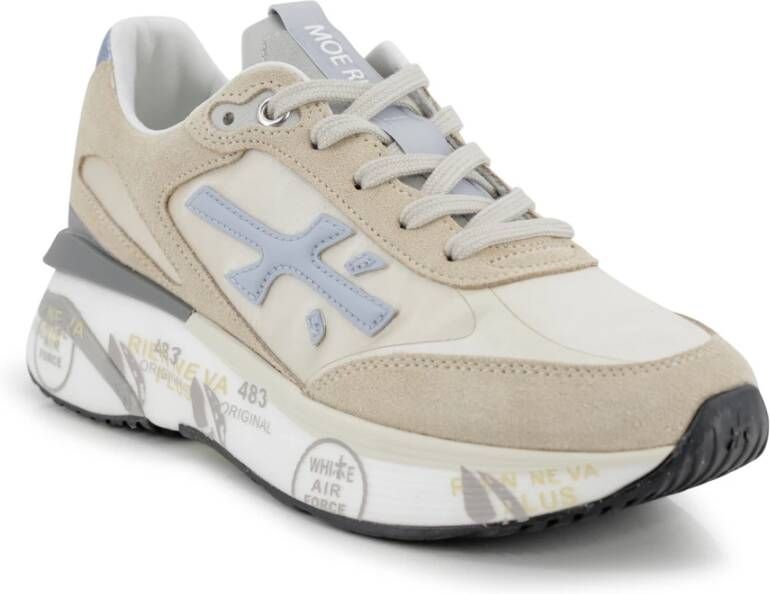 Premiata Platte Veterschoenen van Kalfsleer Beige Dames