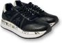 Premiata Donna Conny Zwarte Sneakers met Stoffen Inzetstuk Black Dames - Thumbnail 9