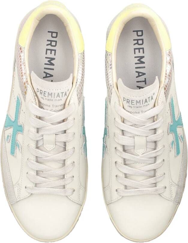 Premiata Python-effect Leren Sneakers met Suède Inzetstukken Multicolor Dames