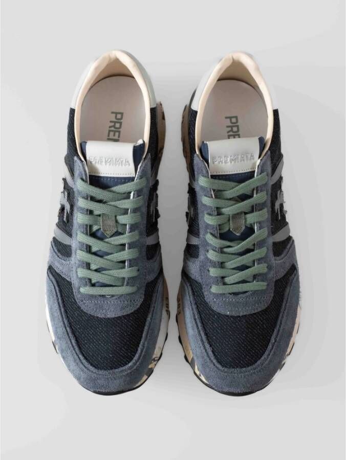 Premiata Reflecterende Sneakers met Leren Details Blue Heren