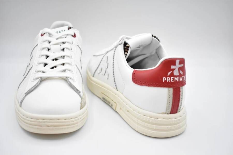 Premiata Rood Witte Veterschoenen voor Dames White Dames