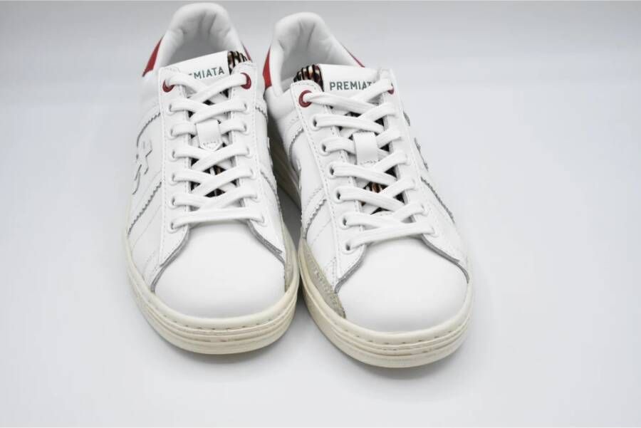 Premiata Rood Witte Veterschoenen voor Dames White Dames