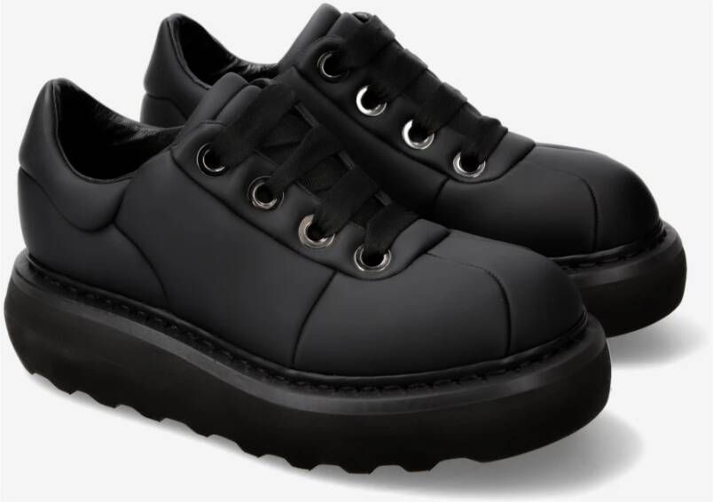 Premiata Rubberen Veterschoenen Black Dames