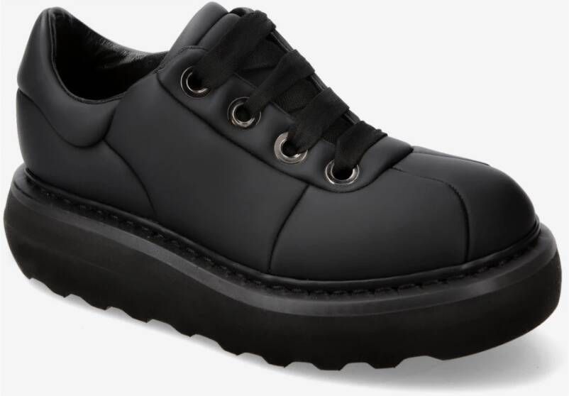 Premiata Rubberen Veterschoenen Black Dames