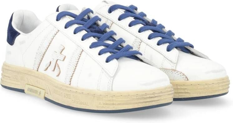 Premiata Russell 6745 Leren Sneaker Wit Blauw White Heren