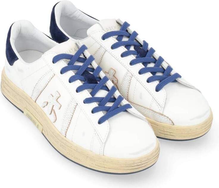 Premiata Russell 6745 Leren Sneaker Wit Blauw White Heren