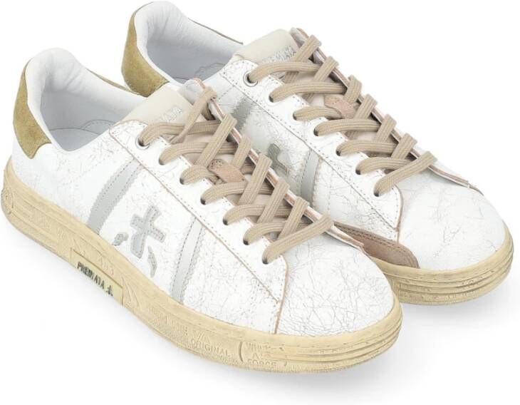 Premiata Russell 6746 Leren Sneaker Wit Groen White Heren