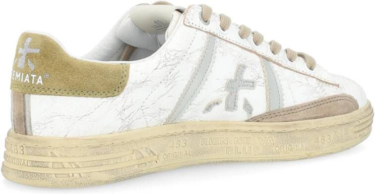 Premiata Russell 6746 Leren Sneaker Wit Groen White Heren