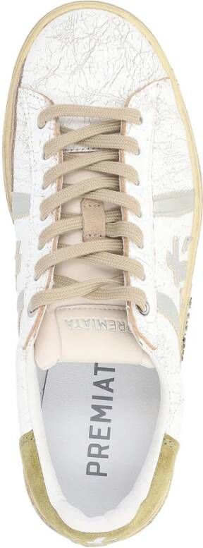 Premiata Russell 6746 Leren Sneaker Wit Groen White Heren