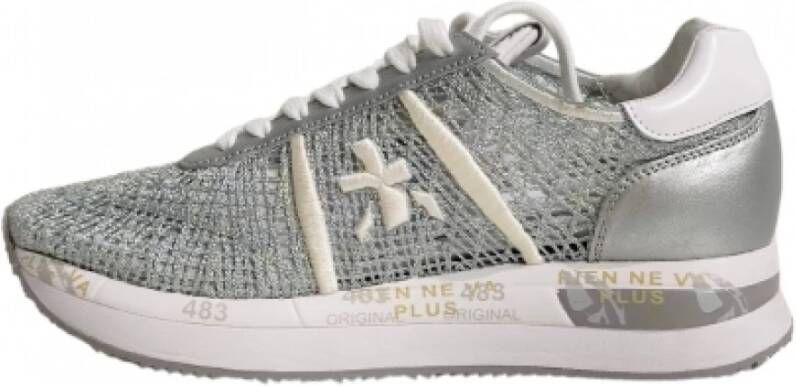 Premiata Blauw Zilver Mesh Conny Sneakers Gray Dames