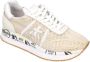 Premiata Beige Sneakers met Suède en Geperforeerde Details Beige Dames - Thumbnail 14