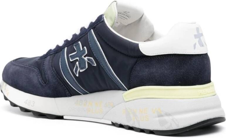 Premiata Blauwe Suède en Nylon Sneakers Blue Heren