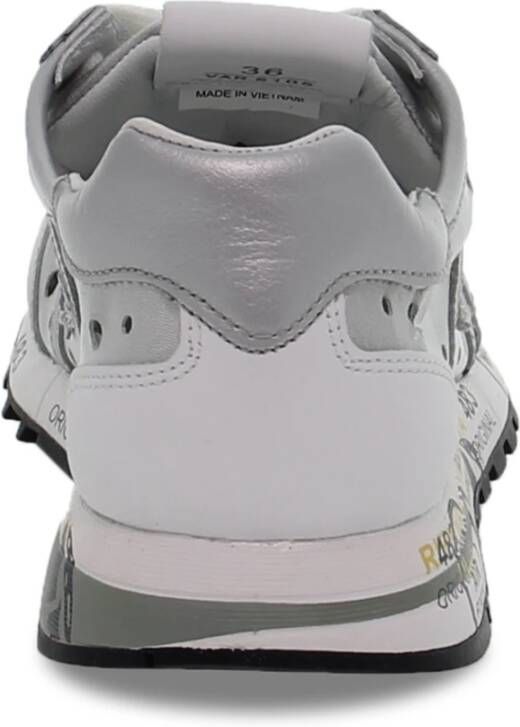 Premiata Zilveren en Witte Nylon Sneakers voor Vrouwen Grijs Dames