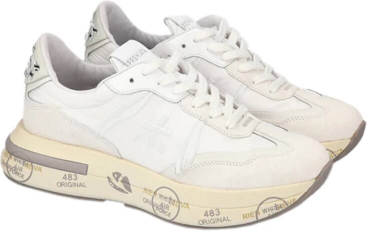 Premiata Sneakers in retrostijl met innovatieve structuur White Dames