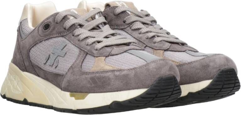 Premiata Sneakers van suède met technische stofinzetten Gray Heren