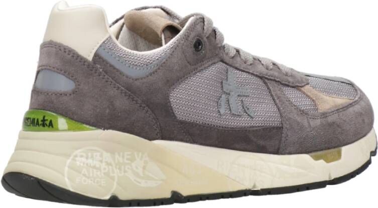 Premiata Sneakers van suède met technische stofinzetten Gray Heren