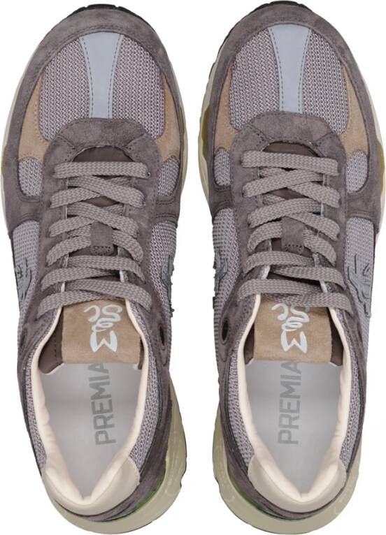 Premiata Sneakers van suède met technische stofinzetten Gray Heren