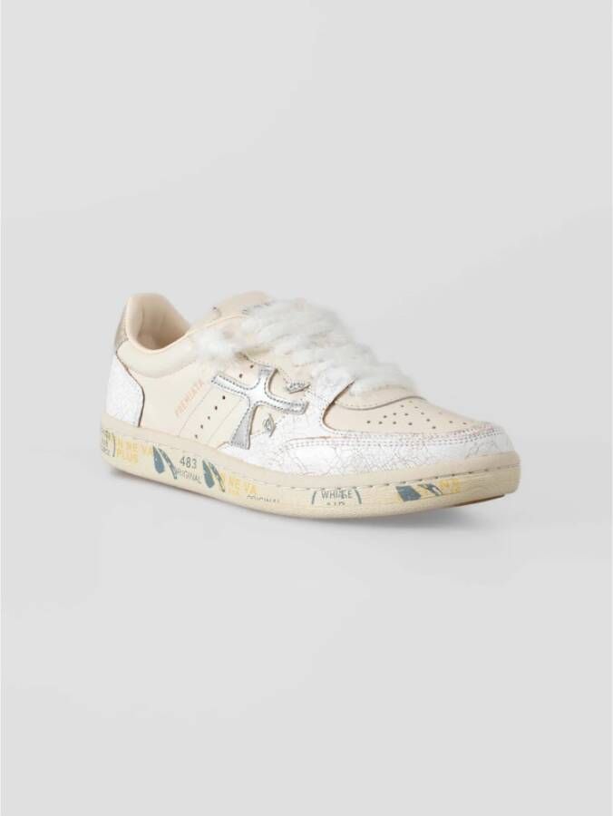 Premiata Sneakers van verouderd leer Istrice stijl Beige Dames