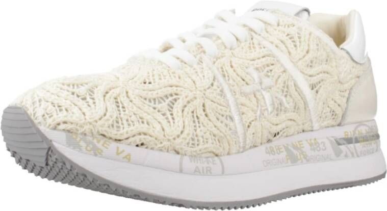 Premiata Stijlvolle Sneakers voor Modieuze Vrouwen Beige Dames