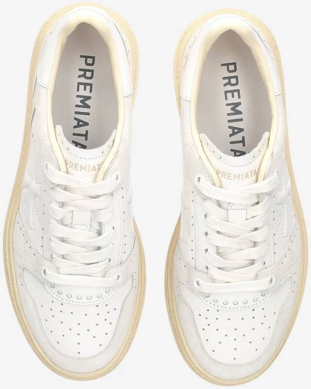 Premiata Sportieve Couture Sneakers met Brogue Details White Dames