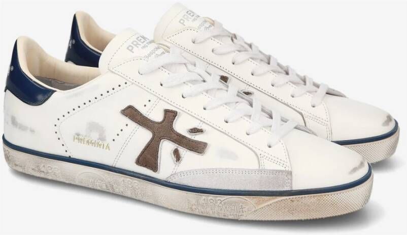 Premiata Steven 6642 Wit Leren Sneakers White Heren