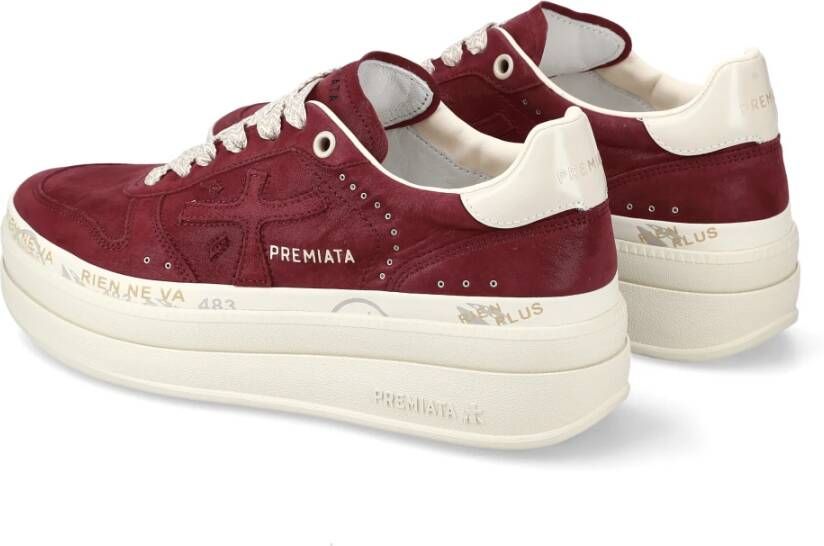 Premiata Stijlvolle Platform Sneakers voor Vrouwen Red Dames