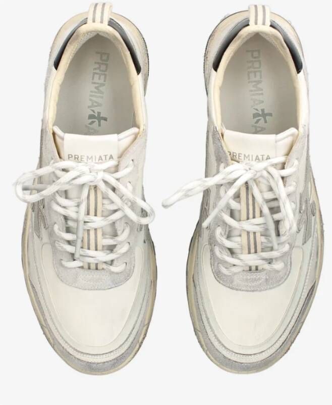 Premiata Stijlvolle Sneakers in Wit Grijs White Heren