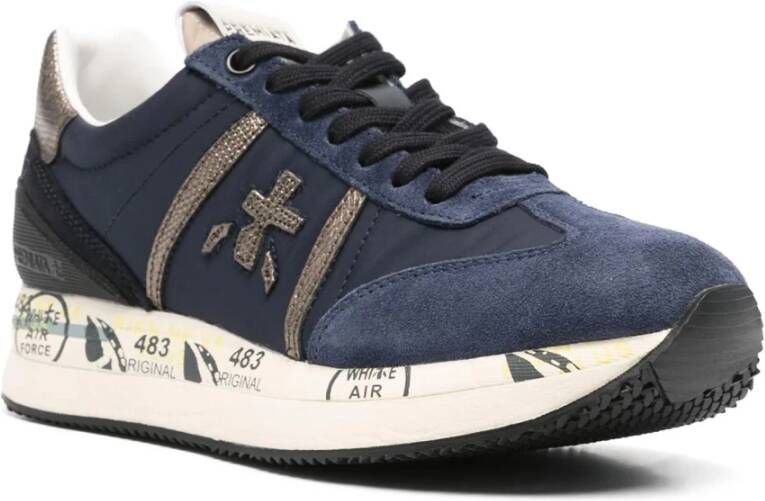 Premiata Suede Chunky Sole Sneakers Blue Dames