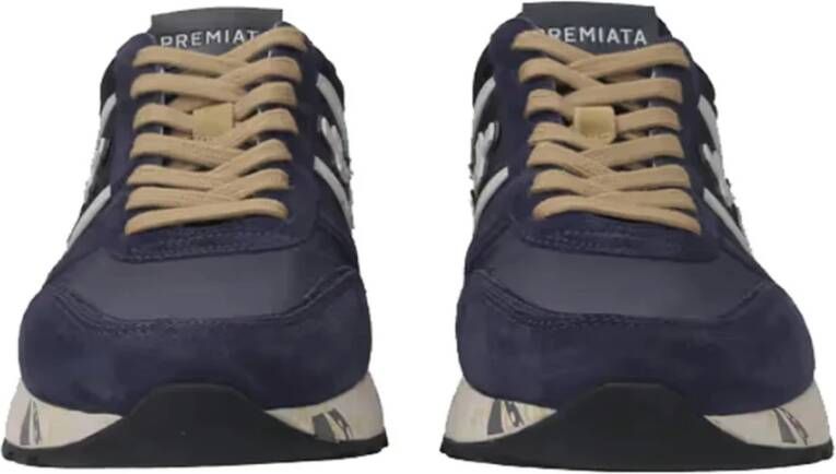 Premiata Suede en Nylon Sneakers Blue Heren