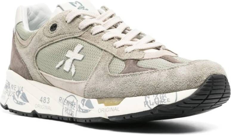 Premiata Suède Sneakers Contrastdetail Beige Heren