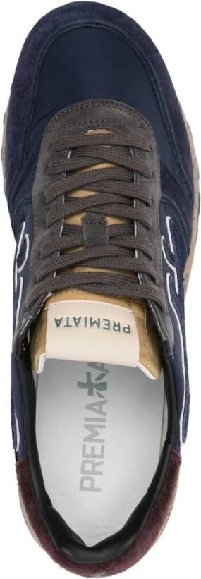 Premiata Suede sneakers met 4 cm zool Blue Heren