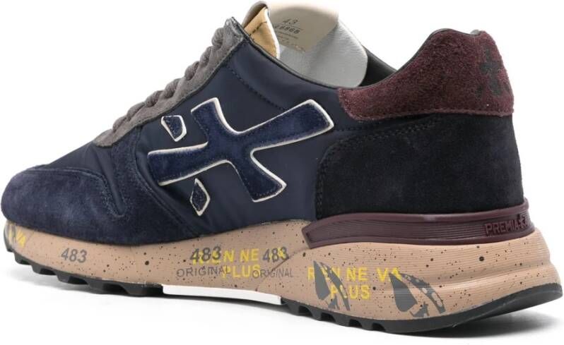 Premiata Suede sneakers met 4 cm zool Blue Heren