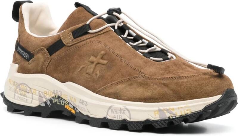 Premiata Suède sneakers met leren voering Brown Heren