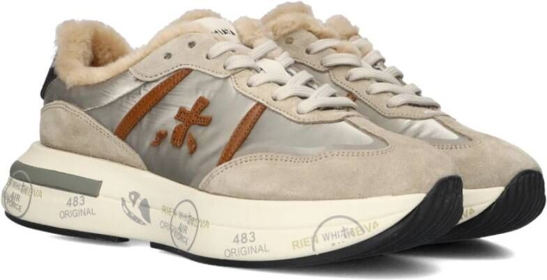 PREMIATA Lage Sneakers Dames Cassie Maat: 37 Materiaal: Suède Kleur: Beige - Foto 3