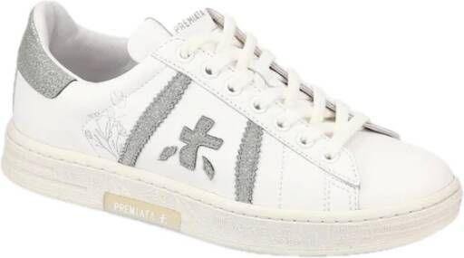 Premiata Tijdloze leren sneakers met iconische details White Dames