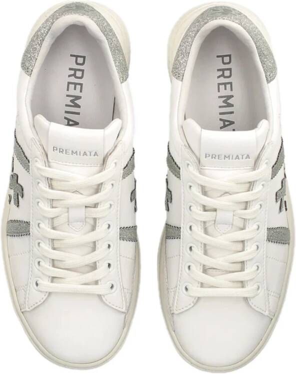 Premiata Tijdloze leren sneakers met iconische details White Dames