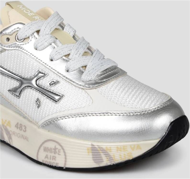 Premiata Tijdloze Trainers Sneakers Leer Wit Canvas White Dames