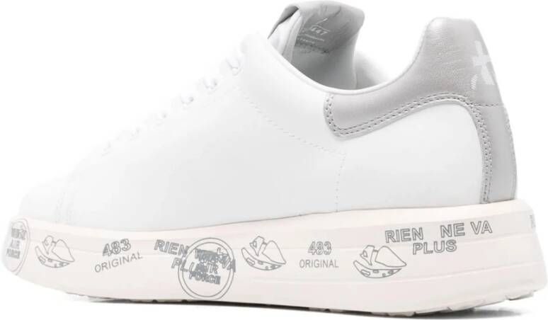 Premiata Witte Belle Sneakers Veters Rubberen Zool White Dames