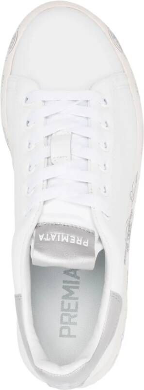 Premiata Witte Belle Sneakers Veters Rubberen Zool White Dames