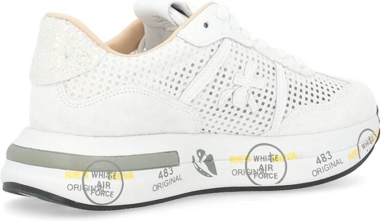 Premiata Witte Cassie sneakers van suède White Dames