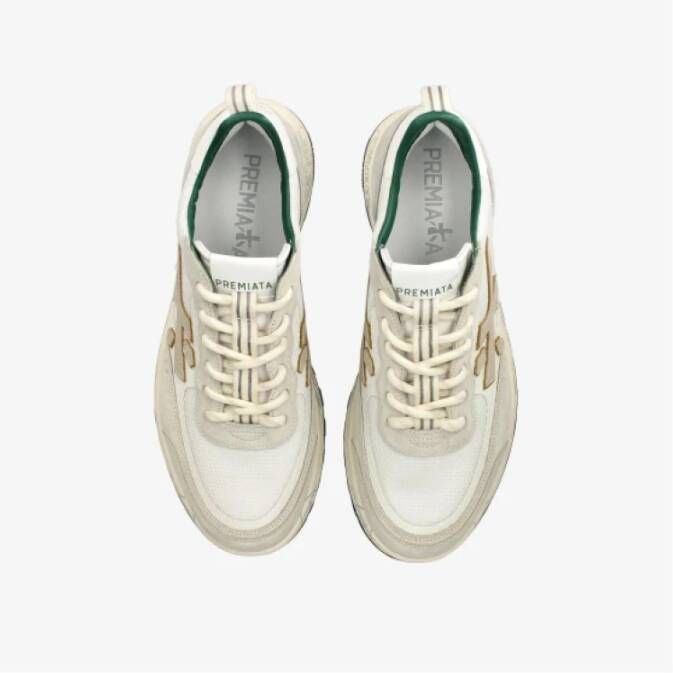 Premiata Witte en beige lage sneakers Gray Heren