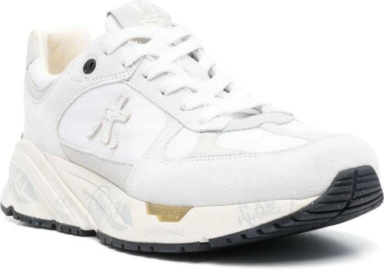 Premiata Witte en grijze leren sneakers Wit Dames