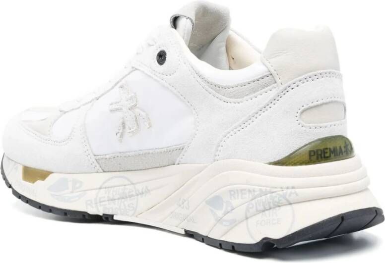 Premiata Witte en grijze leren sneakers Wit Dames