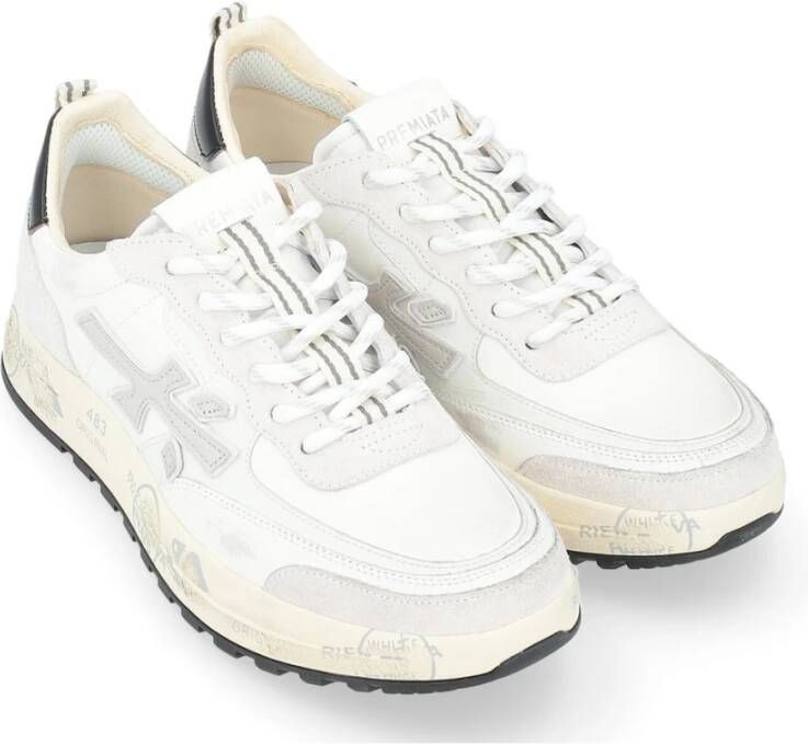 Premiata Witte en zwarte leren sneakers model Nous 6765 White Heren